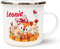 Werbetreff Gera Emaille-Tasse mit Name & Motiv Fuchs Pink - Bedruckt & Personalisiert - Geschenk-Idee für Mädchen - Vintage-Look - Retro