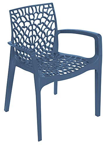 Grandsoleil Upon Gruvyer Stapelbarer Sessel aus Polypropylen, 53 x 58 x 81 cm, Avio Blue