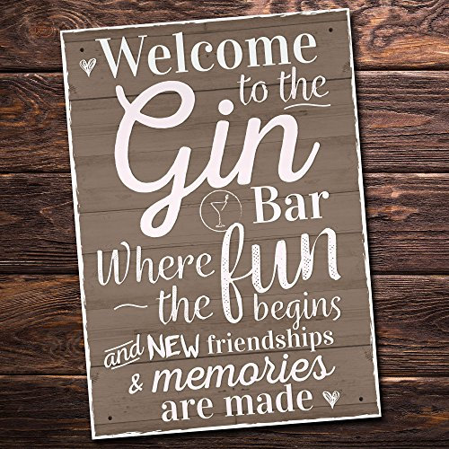 Red Ocean Gin Bar Hanging Plaque Alcohol Party Novelty Birthday Gift Garden Pub Friendship Sign