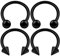 KJM FASHION 4 STK Eloxiert Schwarz Hufeisen Ohr 1,6 mm 14 g 12mm 1/2 4mm Kugel Und Kegel Helix Cartilage Septum Nose Ohrringe Piercing Schmuck 2955