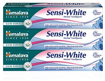 Himalaya Herbal Sensi-white Toothpaste helps in teeth whitening| Rapid and Long Lasting Sensitivity Relief|With Active Ingredients for cavity protection|Enamel Friendly- 75ml (Pack of 3)