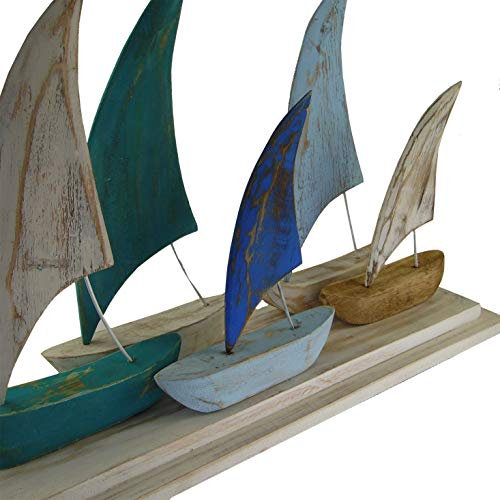 osters muschel-sammler-shop hochwertiger gearbeitete Treibholz-Boote -5er auf Basis - Antik und Shabby Look