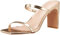 The Drop Women's Avery Square-Toe Two-Strap High Heeled Sandal, Gold, 6 UK