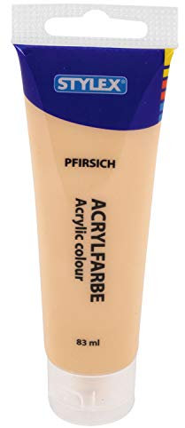 Stylex Pintura acrílica a base, tubo melocotón pastel, mate, alta opacidad y color, luz, de secado rápido y resistente al agua, 83 ml (1er Pack), 83
