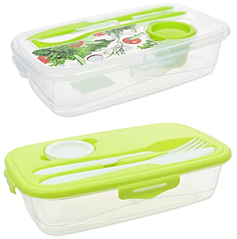 Frischhaltedose mit Besteck 2 Stück Easylunch Lunchbox Salatbox To Go neuetischkultur