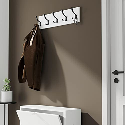 AKKE Garderobenleiste Garderobenpaneel Wandgarderobe Wandpaneel Garderobe PVC Pico 15x60 cm SCHWARZ | WEISS