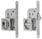 BricoShopping® Set Griffe für die Innentür aus Holz, versenkbar, Schiebetür, Set mit Einbauschloss, Haken, blinde, quadratische Stahldüse (Quadratisch C/Schloss, Chrom glänzend)