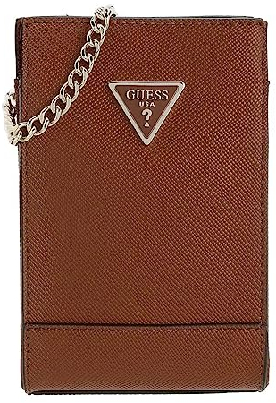 GUESS Noelle Mini Chit Chat Phone Bag Cognac
