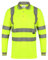 LIZZIE JACOBS Hi Viz High Visibility Long Sleeve Polo Shirts with Grey Collar and Hem Reflective Tape Safety Hi Vis Security Work Breathable Lightweight Workwear Tops (XX-Large, Yellow)