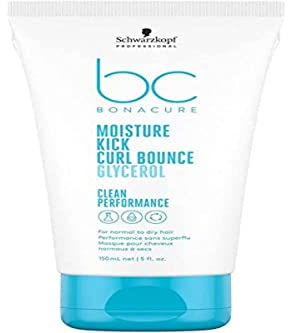 Schwarzkopf Professional Bonacure Moisture Kick Curl Bounce Leave In Curl Cream Lockencreme Normales Trockenes Haar Vegan Glycerol Hitzeschutz Hydratisiertes Haargefühl Reaktiviert Locken 150 ml
