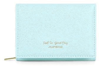 JIUFENG Damen RFID Blockieren kurzer Geldbörse Multi Purpose Reißverschluss gefaltete Geldbörsen Münzen Beutel Multi-Card-Positions Kartenorganisator (Blau)