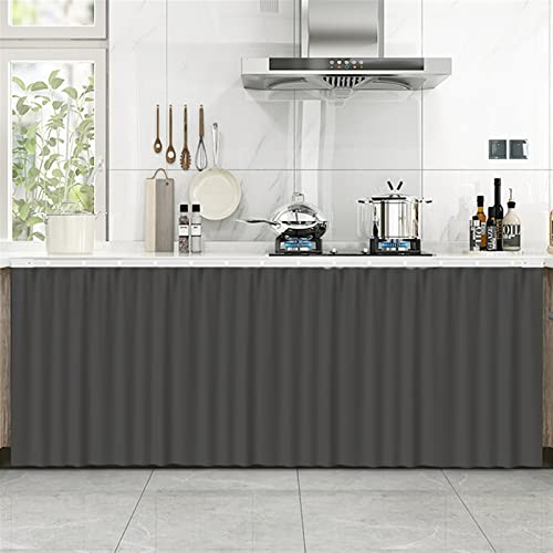 LIVEINU Schrankvorhänge für Küche, Kleiderschrank, Badezimmer, Staubdichter Vorhang für Regale, Wandpaneele, hängende Tür, Japanische Noren Selbstklebend 80x100cm Dunkelgrau