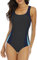Halcurt Badeanzug Damen Bauchweg Einteiler Figurformend Schwimmanzug Sport Bademode Sexy Push Up Swimsuit S