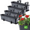 KADAX Set 4x60cm Blumenkasten Anthrazit, Balkonkasten aus Kunststoff, Pflanzkasten für Blumen und Kräuter, Widerstandsfähiger Balkontopf, Pflanzkübel für Balkon