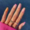 24 Pcs Swirl Square False Nails Short, Rainbow French Press on Nails with Wavy Pattern, Ballerina Acrylic Fake Nails Full Cover Stick on Nails 24pcs for Women and Girls