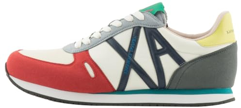 Armani Exchange Herren Rio, Essential, Side Logo Sneaker, Multicolor, 44 EU