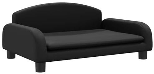 vidaXL Kindersofa, Couch für Kinder, Kindercouch mit runden Kanten, Kindersessel Minisofa Polstersofa Kindermöbel Sofa Kinderzimmer, Schwarz Kunstleder