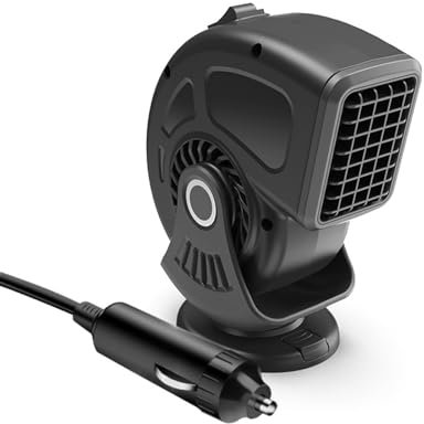 Shkalacar Chauffage de Voiture 120W 12V, Adiateur Soufflant Voiture Portable,Prise Allume-Cigare avec Mode de Chauffage et de Refroidissement pour Voiture