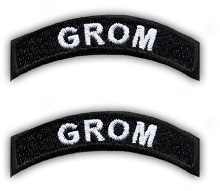 Set von zwei – Grom-Bogen – zum Aufnähen – bestickter Aufnäher/Abzeichen/Emblem