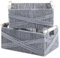 OUTBROS Aufbewahrungskorb Geflochten, Körbchen mit Griff, Dekorative Arbeitsplatte Toilettentank Regal Schrank Organizer für Schlafzimmer Wohnzimmer, Grau,2er Set,Große Größe