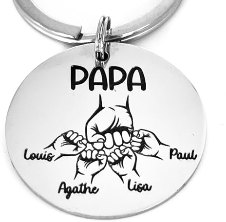 Cadeau Papa Porte Clef Papa Cadeau Anniversaire Papa Porte Cle Cadeau Papa Noel Idee Cadeau pour Futur Jeune Papa Cadeau Personnalisé Homme Original Utile Cadeau Fete des Peres