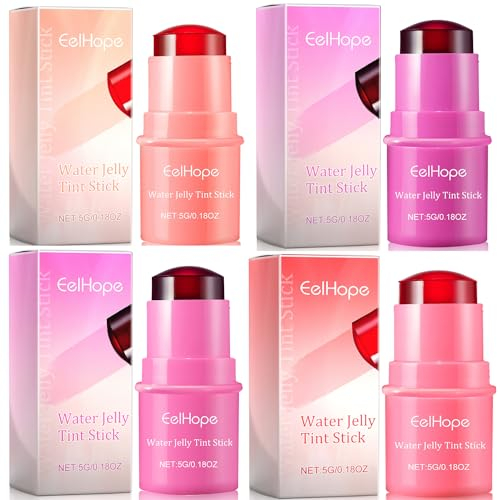 4 PCS Jelly Blush Stick Set, Velvet Matte Blushes, Lightweight Cream Blush Long-lasting Smudge-proof Natural looking Jelly Blush (1, A, 4PCS/Set)