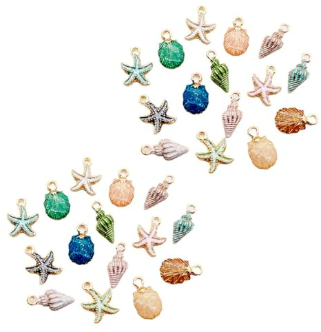 ZAMXHUG emaille schmuck Machen Meer anhänger - 30 pcs Hängen Schmuck Pendant Legierung, Muschel Anhänger,Legierung Metall Shell Anhänger Für DIY Schmuck Machen Halskette Armband Ohrring Halskette