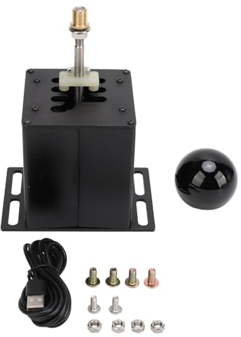 Tihebeyan USB-Simulator-Schalthebel, 6+R PC USB-Simulator-Schalthebel H-Schalthebel-Rennspiel-Simulator-Schalthebel Schwarz für G29 G27 G25 G920 T300RS GT-Lenkrad