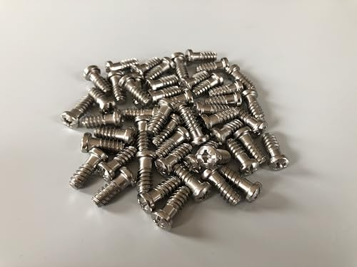 NELI 50x Euroschrauben, Möbelschrauben für Scharniere (z.B. für PAX, Komplement Scharniere), Maße 6,3 x 14,5 mm, Rundkopf