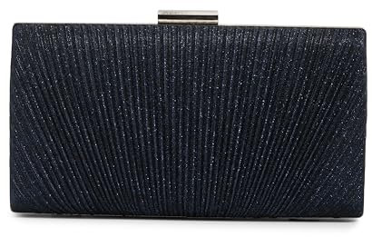 MICHELLE MOON Damen Klein Elegant Handtasche mit Glitzer | Abendtasche Blau | Clutch Blau Elegant für Hochzeit, Party und besondere Anlässe | Klein mit abnehmbarer Schulterkette