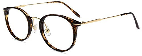 Firmoo Blue Light Blocking Reading Glasses 0.75, Anti Glare Computer Screen Glasses Women Men Reduce Eyestrain Headache, Round Anti Reflective Blue Light Glasses