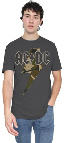 ACDC Camo Bolt Unisex T Shirt, Black, Small