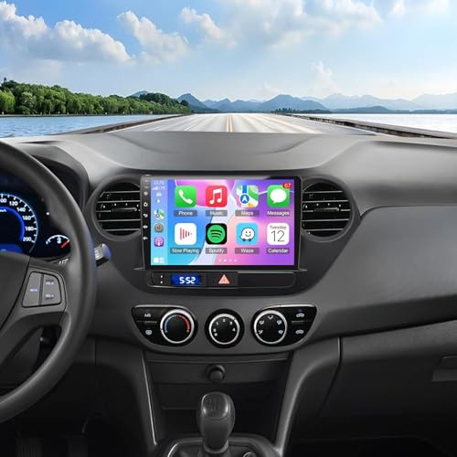 Android Car Stereo Radio Compatible for Hyundai I10 2013-2016, 9 Touch Screen Car Radio Audio Receiver with GPS Navigation Bluetooth FM RDS DSP WiFi Android Auto + AHD Backup Camera