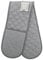 BlissLo Cotton Double Oven Gloves Heat Resistant, Machine Washable Grey Oven Gloves Double Protects Hands, Attached Oven Mitts Durable, Heat Proof Pot Holders for Kitchen with Hanging Loop - Grey