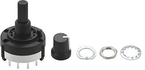 Asyduey 3P4T 3 4 Posiciones Interruptor giratorio de banda de oblea simple con perilla