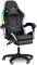 Oyajia Luxury Black Gaming Chair with Bluetooth Speakers, RGB Lighting,Footrest & Headres, Adjustable Lumbar Support (Black)