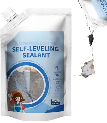 Sellador para cemento, relleno autonivelante impermeable, mortero rápido, 500 ml, para juntas de baño, cocina, piscina, base de techo
