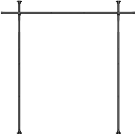 AIZESI Tringle rideau sans percage Extensible (Brise-Vue, Noir) | Hauteur 242-351cm × Largeur 111-297cm, Réglable Verticale, Paravent d'intérieur, adapté pour Salon, Chambre, Bureau