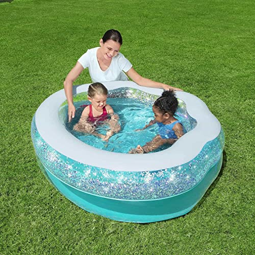 Bestway Sparkle Shell Kiddie Pool - Features: Perfect For Kids, Aged 3+ Years, Infused With Silver Glitter That Sparkles In The Sunlight, Fun Shell Shape, Quick And Easy Setup, Water Capacity: 230L