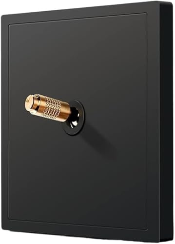 DXZXDJIU Interruptor Antiguo de Palanca, Interruptor de Pared Negro Mate, Interruptor de luz de Doble Control, Interruptor de Palanca Abierto, Tipo 86, 10 A, intermedio(1 Gang)