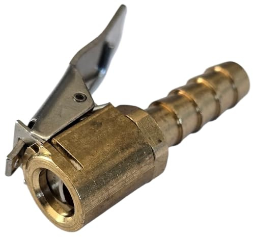 cyclingcolors 1x 6mm Autoventil Hebelstecker Air Chuck Messing Reifen Ventil Luftpumpe Clip Auto Ventilstecker Luftpumpe Gewinde Düse Adapter Umwandlungskopf Clip für Reifenventile mit Ventilgewinde