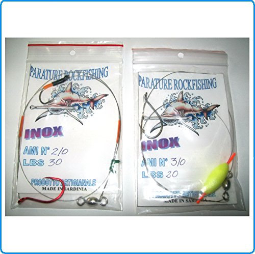 Piranha Fishing Line ROCKFISHING Set FINALI Pronti Cavetto Acciaio Pesca Serra Barracuda LECCIA AMIA