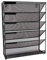 Wall Mounted Magazine Rack Hanging File Document Holder Organiser for Literature Display, A4 Paper, Newspaper, Books - Metal Mesh 6-Tier - Black