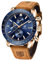 BENYAR Herrenuhr Quarz Sport Chronograph Mode Marken Business Uhr Herren Braun Lederuhr Wasserdicht Kratzfest Analog Automatik Datum Elegantes Geschenk Armbanduhr (Braun Blau)