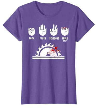 Funny Carpenter Shirt Rock Paper Scissors Table Saw T-Shirt
