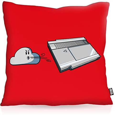 VOID Retro Blow Kissenbezug Kissenhülle Polyester wasserfest Outdoor Indoor NES Cartridge, Kissen Größe:50 x 50 cm, Kissen Farbe:Rot