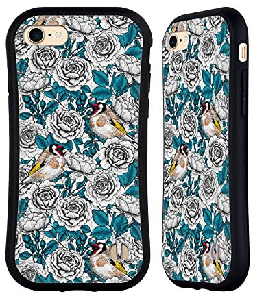 Head Case Designs Offizielle Katerina Kirilova Weiße Rose & Vögel Blumige Muster Hybride Handyhülle Hülle Huelle kompatibel mit Apple iPhone 7/8 / SE 2020 & 2022