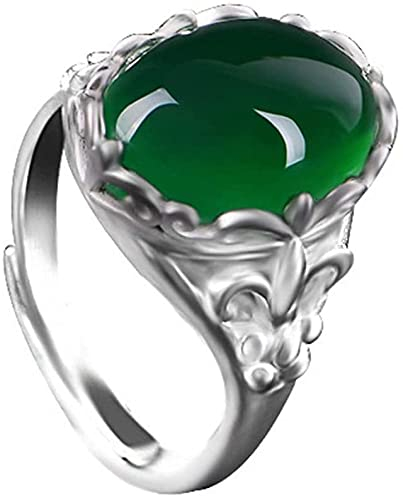 Generic Großer natürlicher Kristall-Achat-Stein, Verstellbarer Ring für Frauen (grün), nützlich und praktisch, Ausgeschnittenes Design