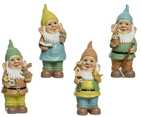 Dekofiguren Gartenzwerg 20cm x 1 Stück Sortiert Keramik Deko Figur Gartendeko Gartenfigur bunt Pastell