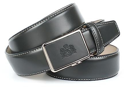 Anthoni Crown Herren Herrengürtel Gürtel, Grau, 105